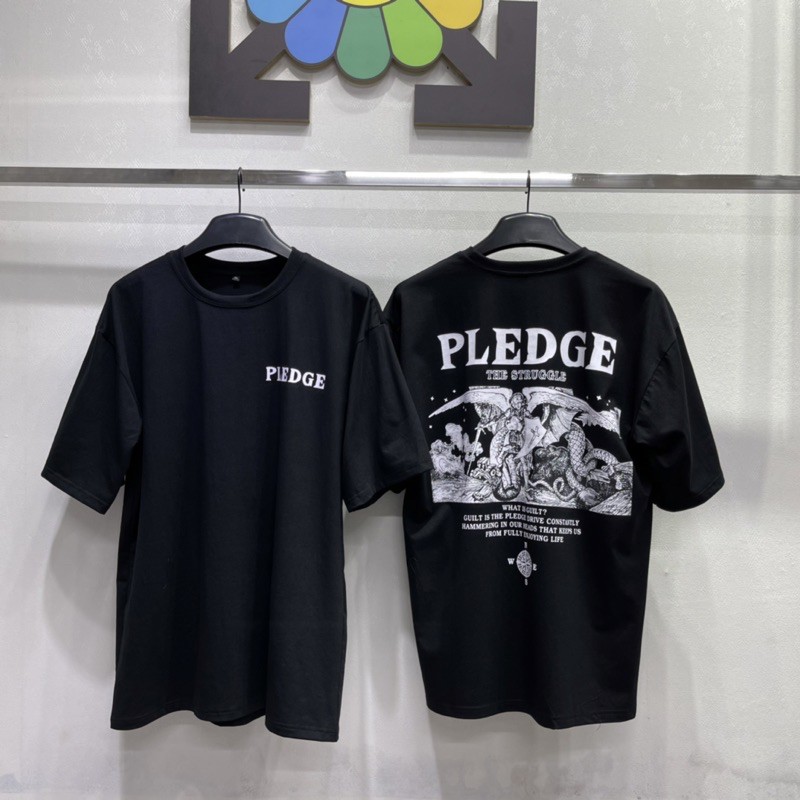 Áo thun Kun Shop PLEDGE Nam nữ Áo thun tay lỡ vải cotton