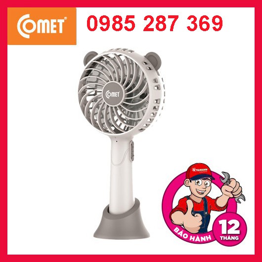 Quạt tích điện mini Cầm Tay sạc pin Comet 3W có đế rời để bàn CRF0804