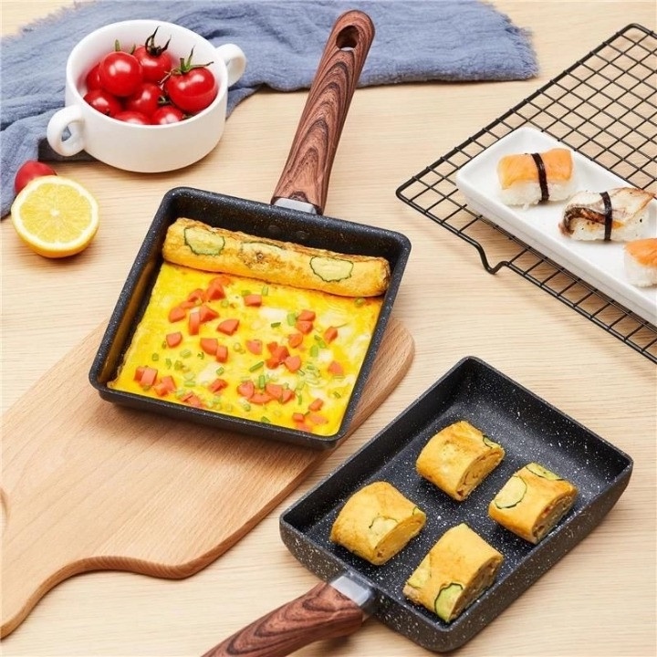 Chảo vuông 15x20 cm đáy từ / Induction cao cấp Seoulcook Hàn Quốc, chống dính vân đá – Hàng chính hãng
