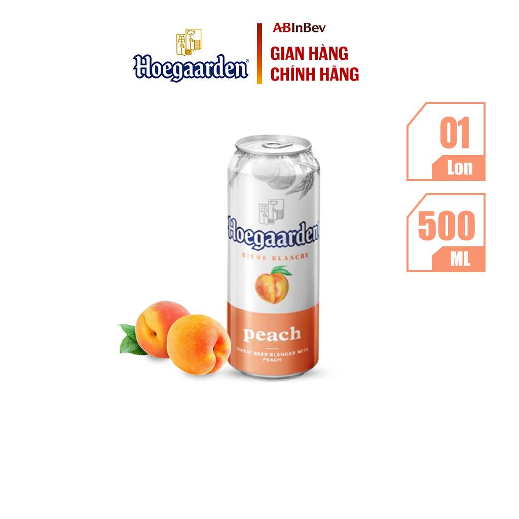 Bia Bỉ Hoegaarden Peach Thùng 12 Lon (500ml/Lon) Chính Hiệu - Hương Vị Đào