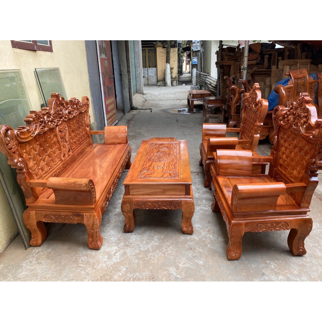 Bộ bàn ghế Hoàng Gia gỗ xà cừ