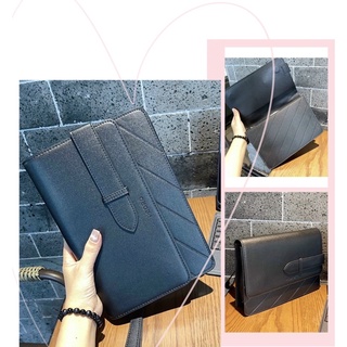 TNS - Ví clutch cầm tay da cao cấp Pedrio Academy Pouch-da đen phối sọc sang trọng
