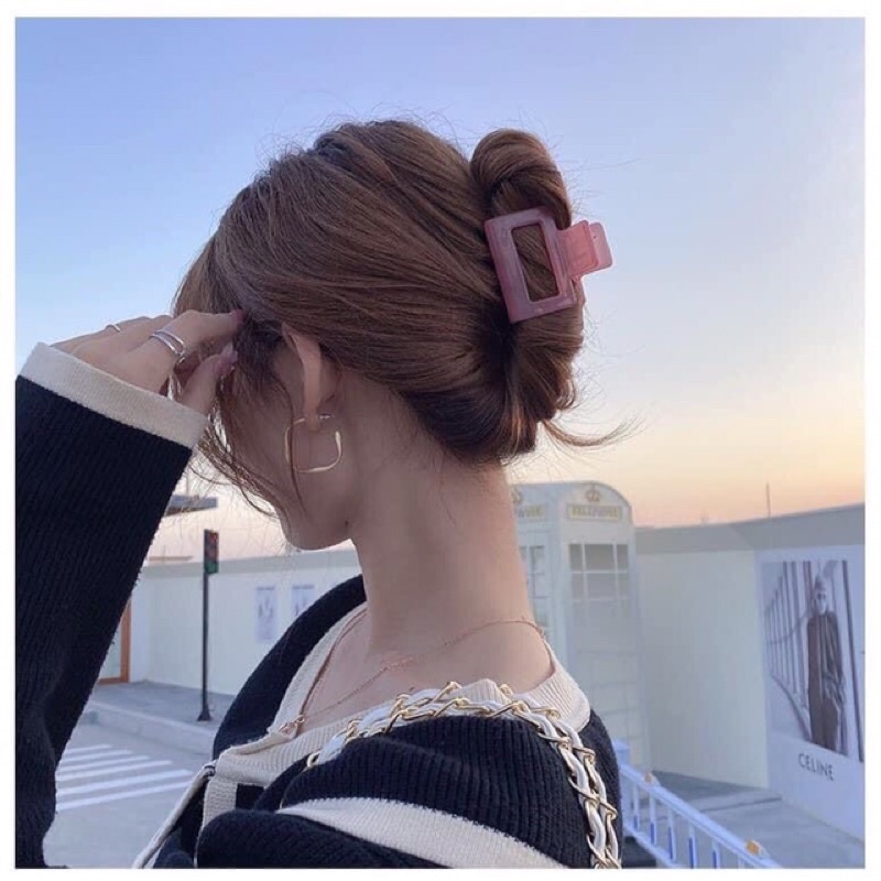 Kẹp tóc càng cua hình vuông trong suốt