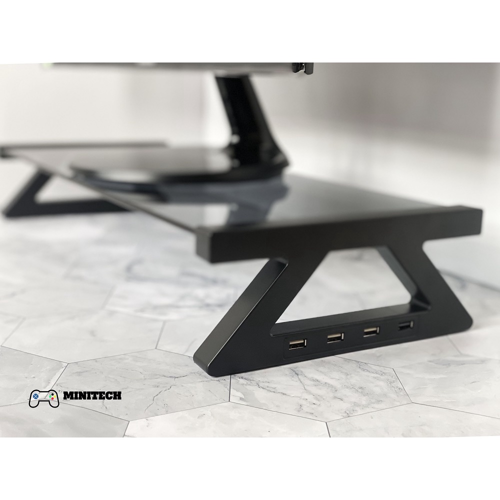 Kệ Nâng Màn Hình USB Đế Tam Gíac pc, máy tính, laptop kèm 4 hub usb cao cấp