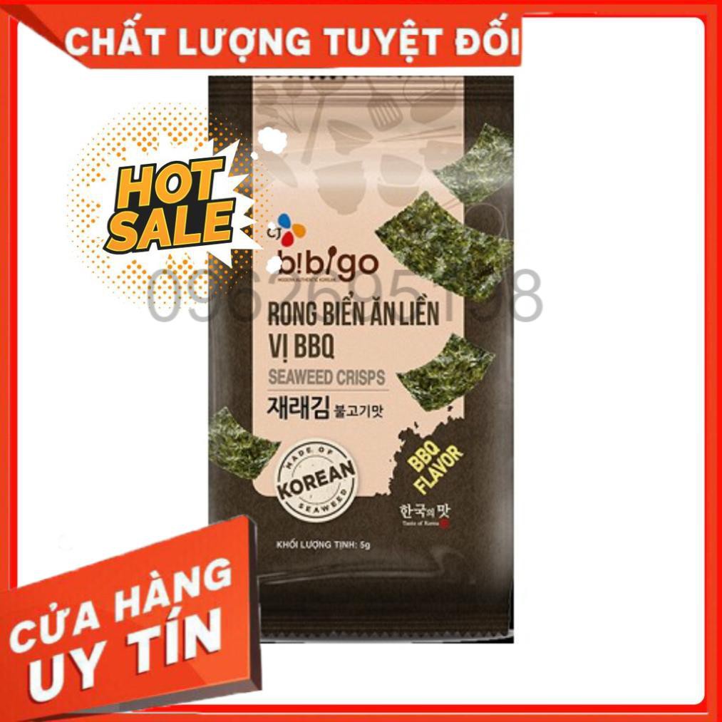 ( LỐC 3 GÓI ) RONG BIỂN ĂN LIỀN VỊ BBQ BIBIGO GÓI 5G