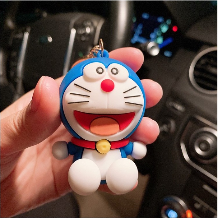 Móc khóa hình DORAEMON xanh, hồng, móc đôi cực đáng yêu