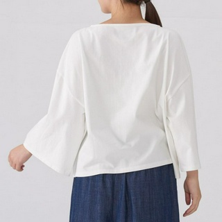 Áo thun dáng crop pullover one size Muji