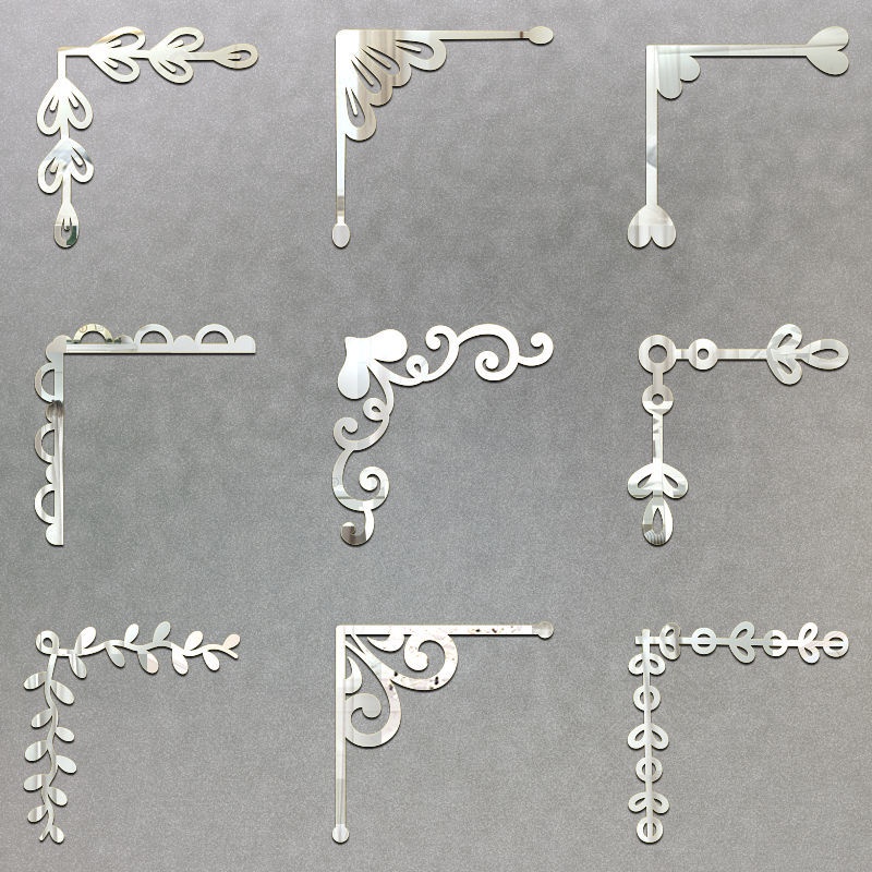 Miếng Dán Viền Chéo Tráng Gương Acrylic Phong Cách Châu Âu Trang Trí Tường / Tủ Tivi