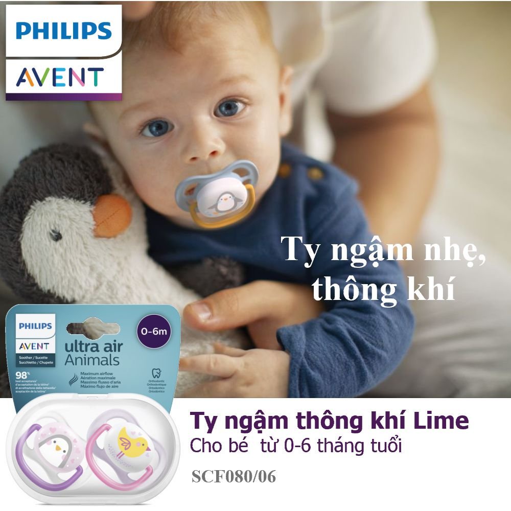 Núm ti giả ti ngậm Avent Ultra air cho bé LAKIDS