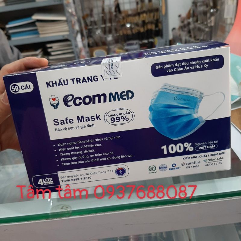 [ TÂM TÂM ]-Khẩu trang y tế 4 lớp (hàng công ty)-Ecom Med Safe Mask-
