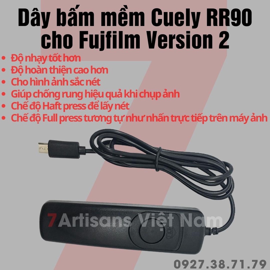 (CÓ SẴN) Dây bấm mềm Cuely RM-VPR1 cho Sony và RR-100 RR-90 cho Fujfilm bản Version 2 - Chính hãng Cuely