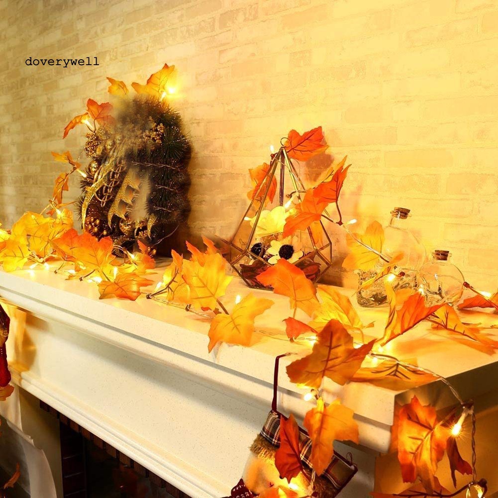 Dây Đèn Led 20 Bóng Hình Lá Phong 200/300cm Dùng Trang Trí