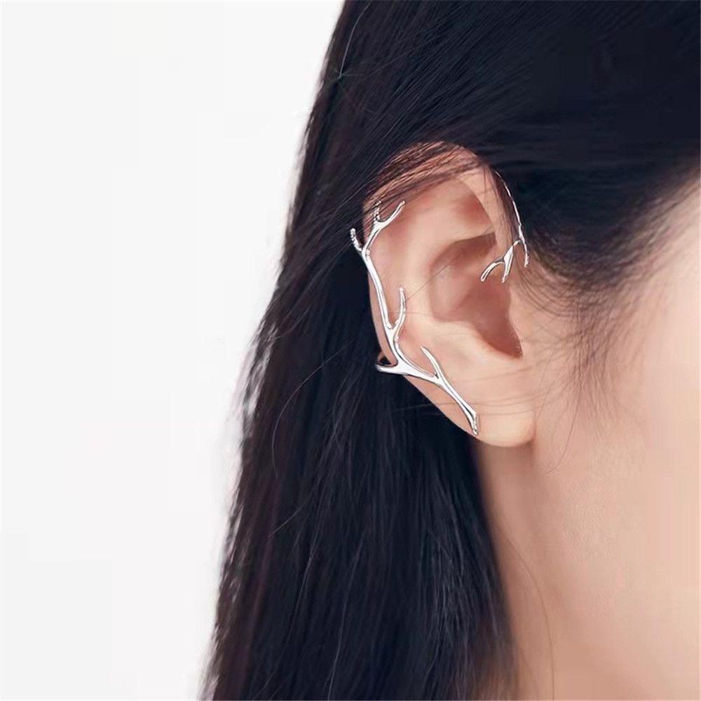 1 Khuyên Kẹp Vành Tai Không Xỏ Lỗ Hình Nhánh Cây