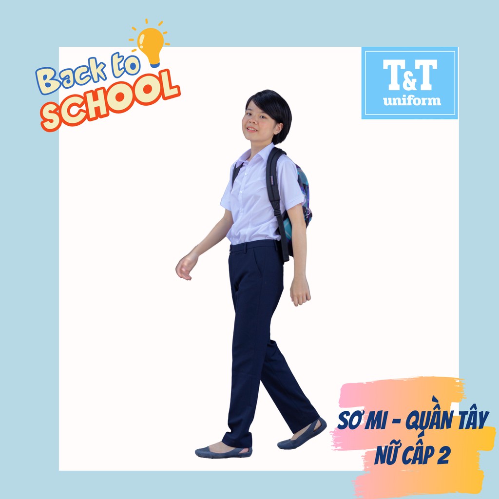 QUẦN TÂY NỮ ĐỒNG PHỤC HỌC SINH CẤP 2-3 T&T HÀNG LOẠI 1 THẤM HÚT MỒ HÔI TỐT MẶC RẤT MÁT