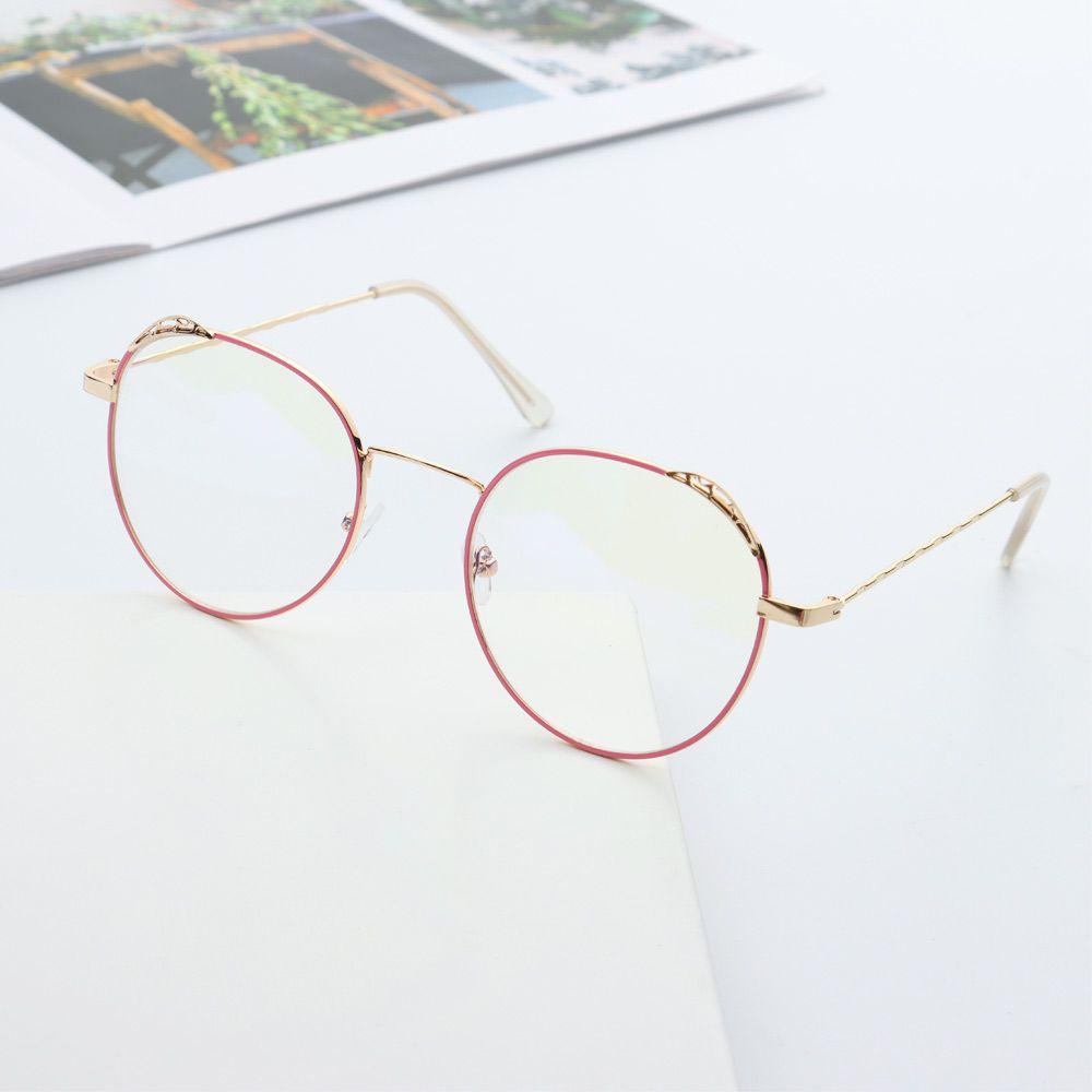 LEILY Mắt Kính Gọng Tròn Bằng Kim Loại Thời Trang