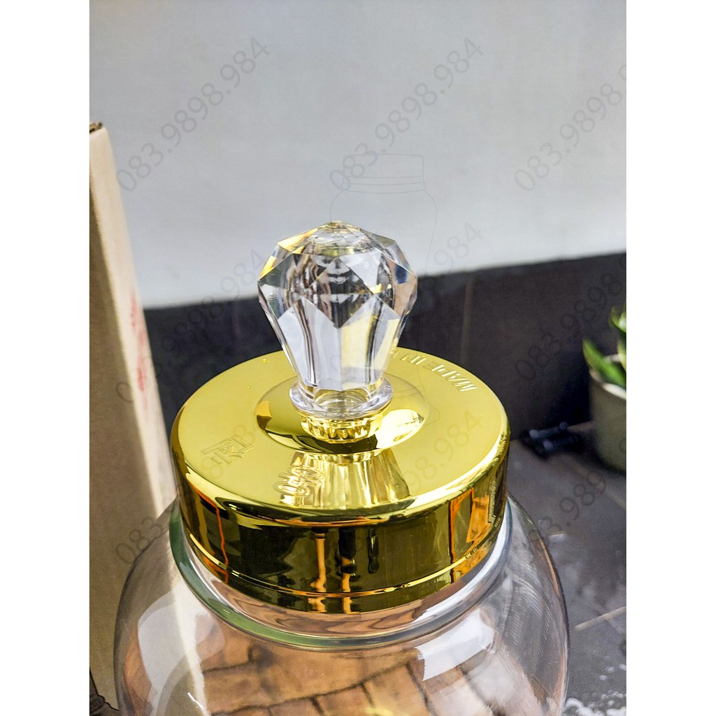 Bình thủy tinh Ngâm rượu 3,5L HÀN QUỐC YongCheon Bầu (Nắp có núm) No90. Hàng cao cấp - Phóng to sâm - Bảo vệ sức khỏe. | BigBuy360 - bigbuy360.vn