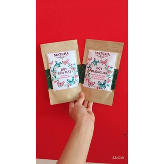 Bột rửa mặt thảo dược matcha handmade