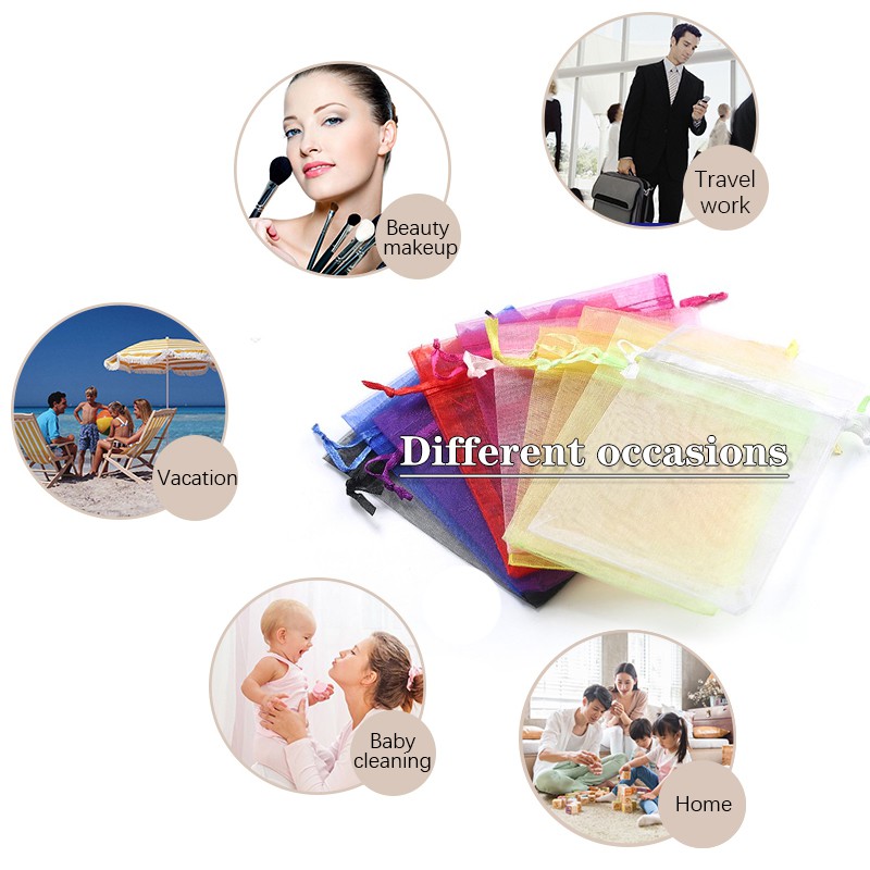 100 Túi Organza hỗ trợ Túi đám cưới Giáng sinh