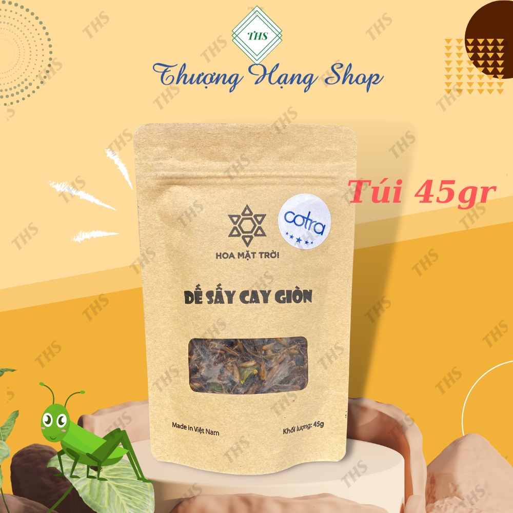 Dế sấy, dế mèn sấy cay giòn, dế thái vàng, đồ khô, đồ sấy, thực phẩm khô, thực phẩm sấy làm đồ nhậu HOA MẶT TRỜI FARM