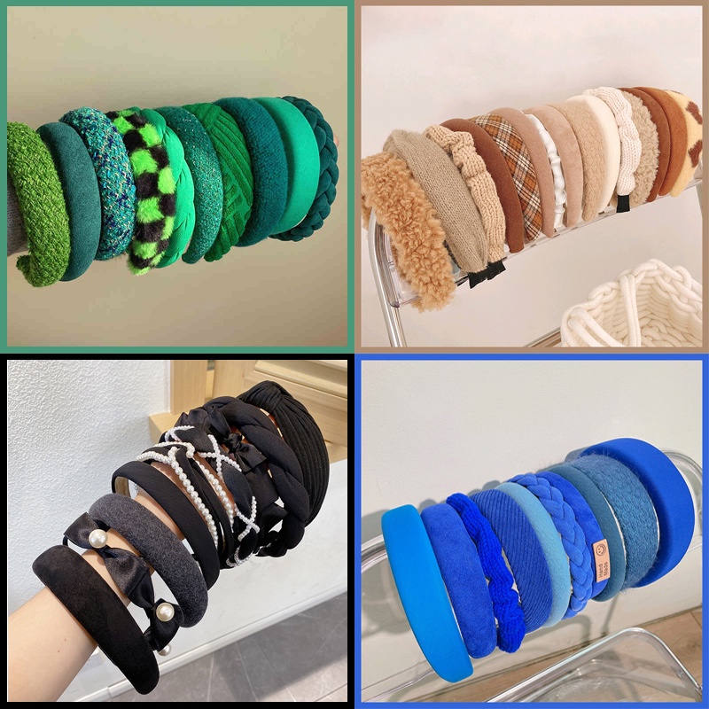 Băng Đô Vải Màu Trơn Thời Trang Xu Hướng Hàn Quốc