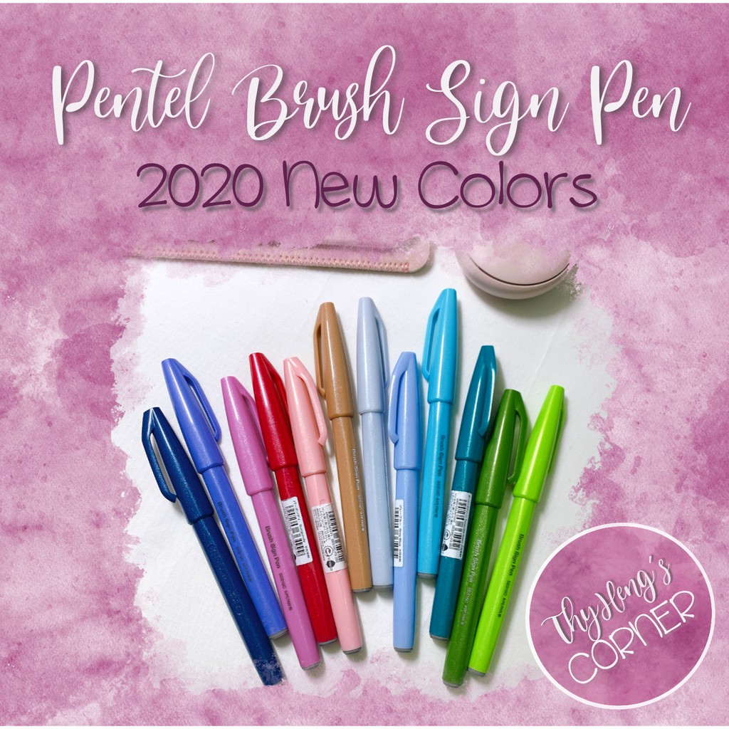 Bút viết thư pháp Pentel Brush Sign Pen (Bản màu 2020 mới Pastel)