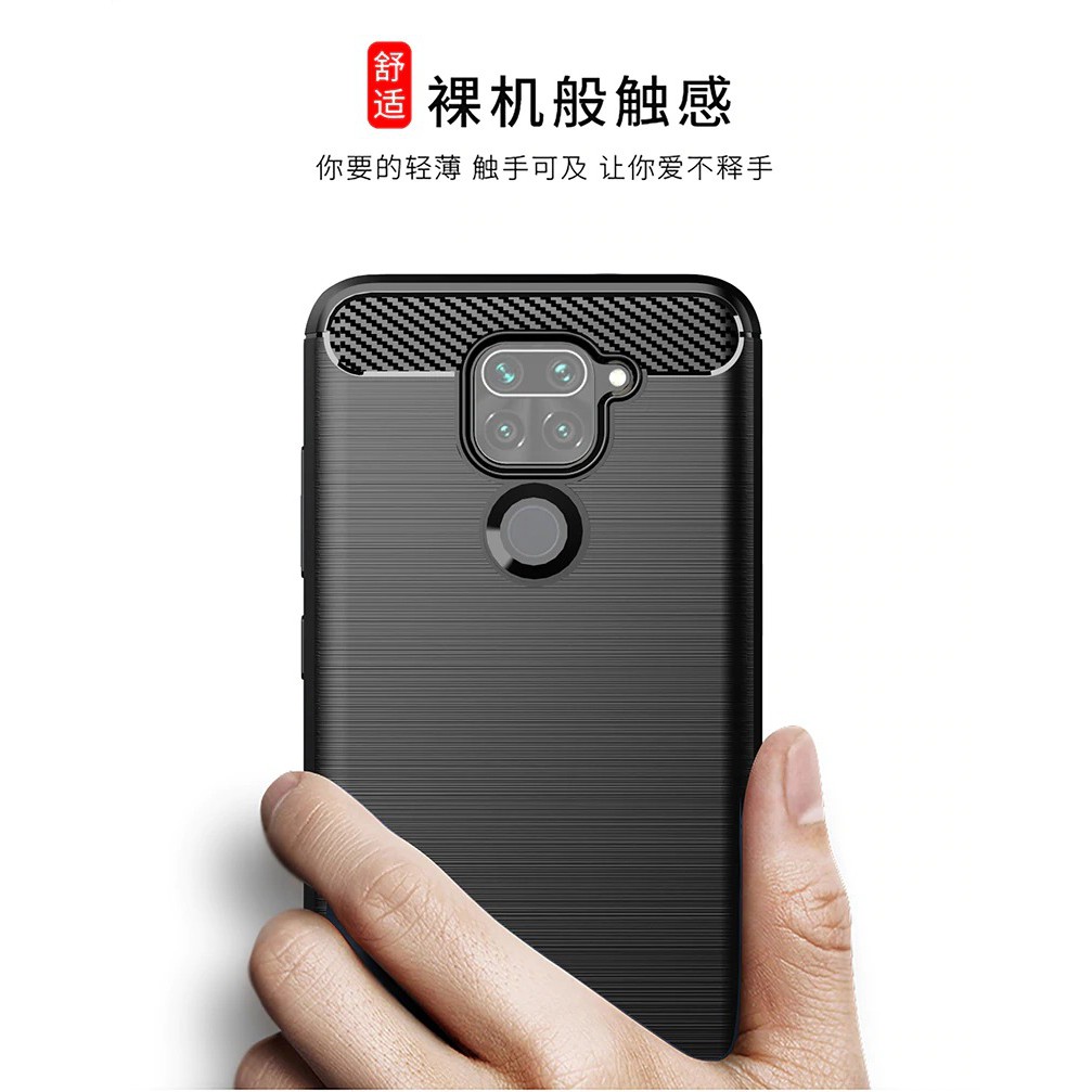 Ipaky Ốp Điện Thoại Sợi Carbon Mềm Siêu Mỏng Cho Xiaomi Redmi Note 9