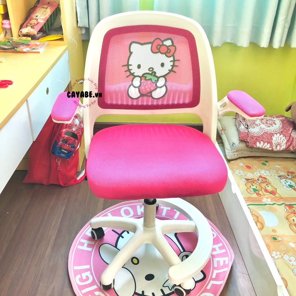 GHẾ HỌC SINH CHỐNG GÙ, CHỐNG CẬN CAYABE MÈO HELLO KITTY CHO BÉ HAM HỌC