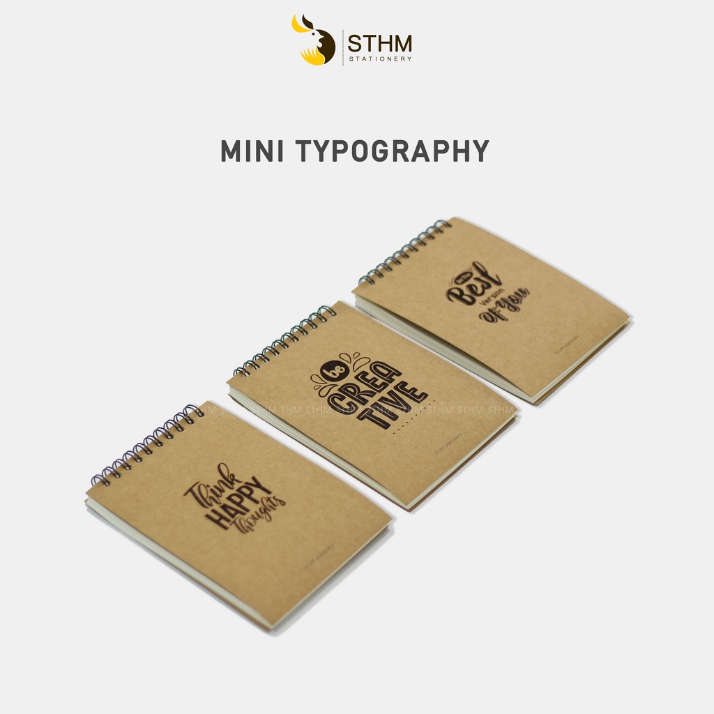 Typography Mininotebook - Sổ mini gáy lò xo phía trên - STHM stationery