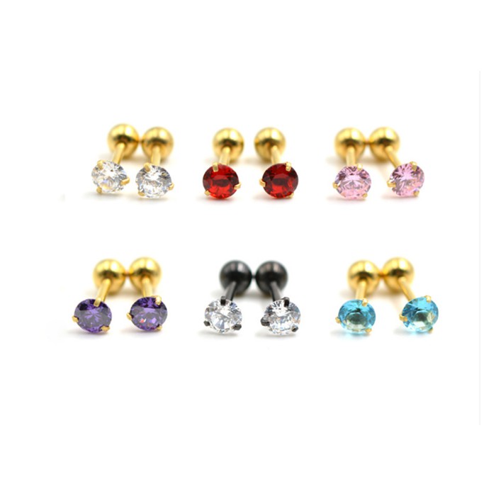 1 X Zircon Tragus Helix Ear Piercing Cartilage Stud Earring