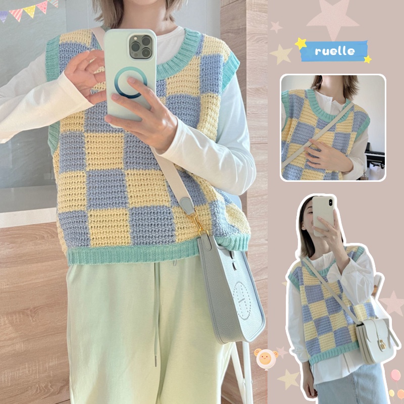 Áo Len Không Tay Dáng Rộng Thiết Kế Mới Thời Trang Dành Cho Nữ