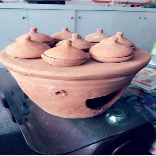Lò bánh căn  đất nung, gốm Bàu Trúc  - loại 8 chén