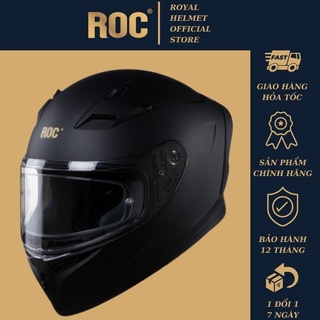 Nón bảo hiểm fullface ROC R01 đen bóng