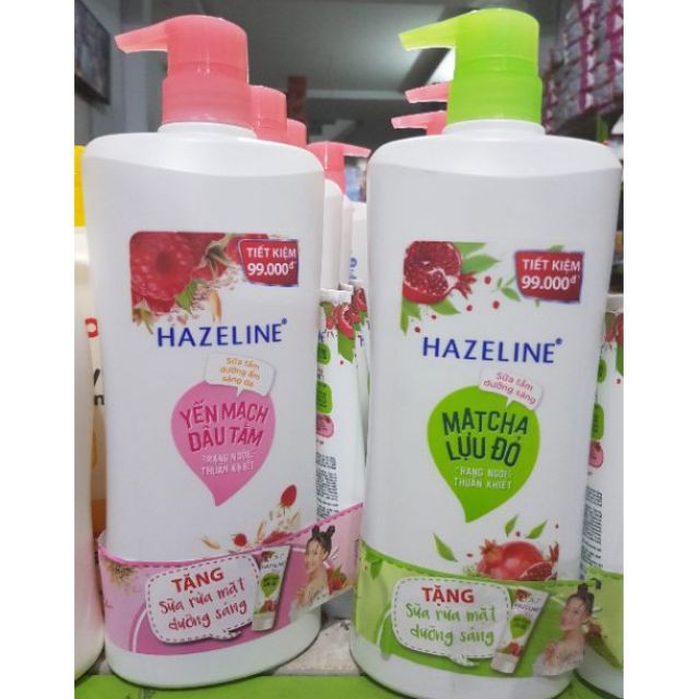 Sữa Tắm Hazeline 900 dưỡng trắng Matcha & Lựu Đỏ