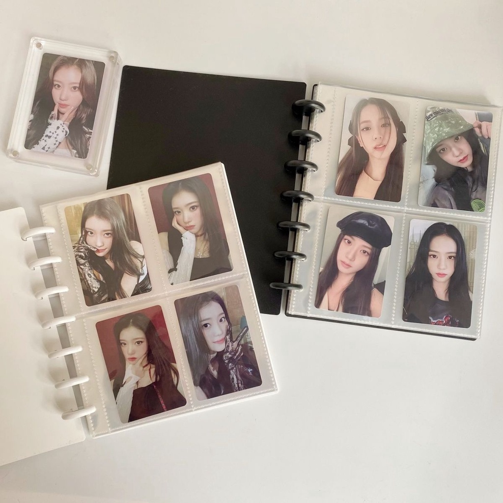 Sổ Binder Bìa kẹp 4 ô gáy còng dùng đựng ảnh idol kpop làm cuốn nhật ký