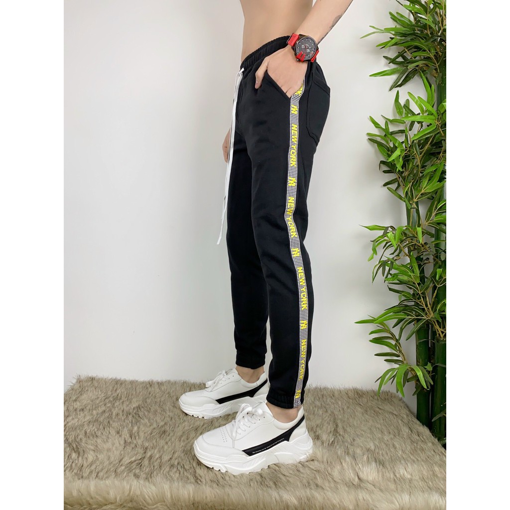 Quần thun Jogger phối sọc mới nam 3 màu Đen, Xám, Xanh lá, ống ôm chất vải cao cấp vải mềm mịn hợp dáng