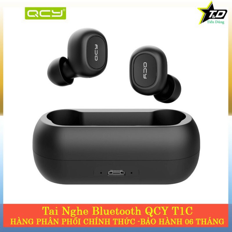 Tai nghe bluetooth QCY T1C kiểu tai nghe thể thao kết nối không dây- Tai nghe QCY T1 có đốc sạc kèm ♥️♥️