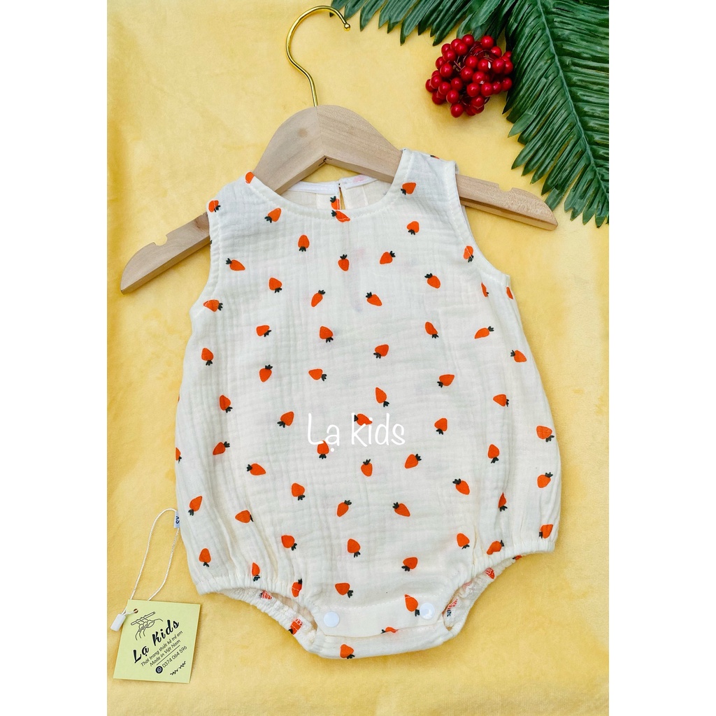 Body xô muslin và nón cho bé