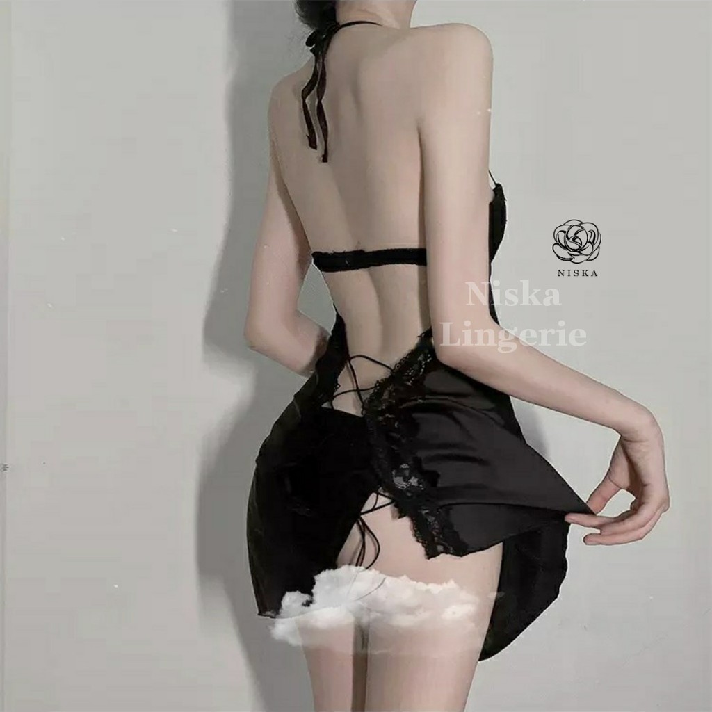 Đầm ngủ satin cup ngực có gọng - Mã D214