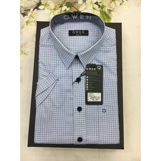 ÁO SƠ MI CỘC TAY NAM OWEN KẺ CARO XANH AR20073