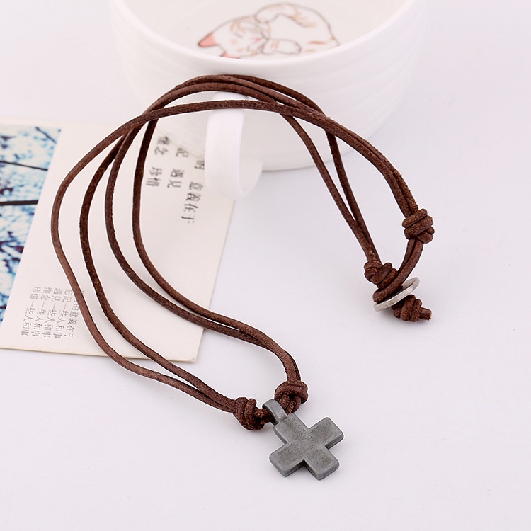 Vòng Cổ Da Bò Phong Cách retro Đơn Giản Thời Trang