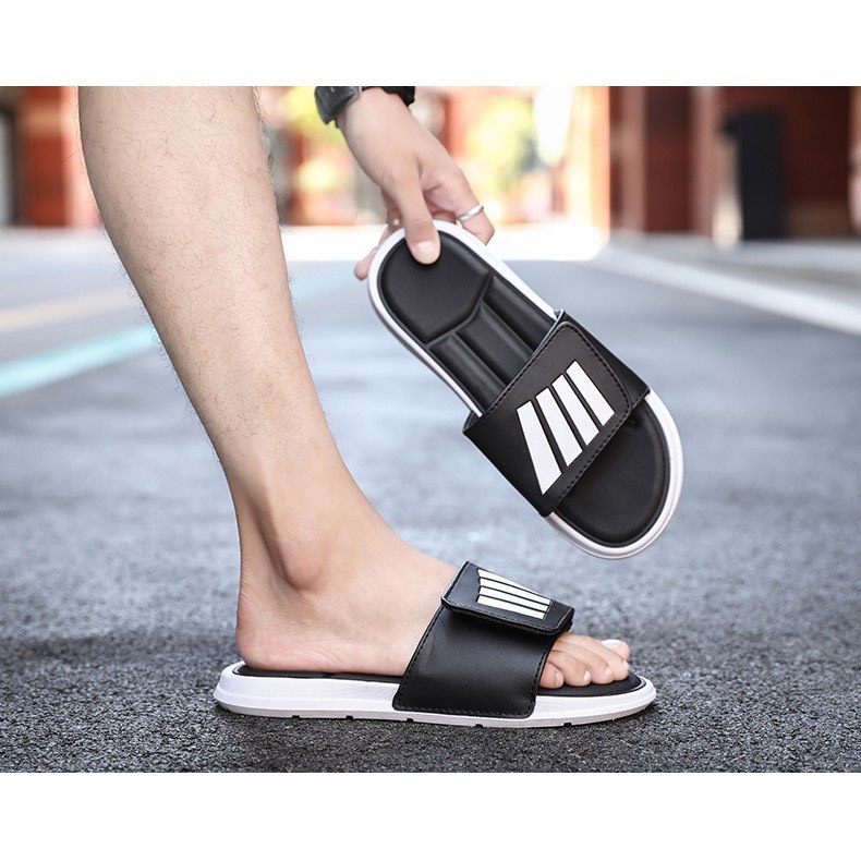 Dép quai ngang nữ nam unisex 4 vạch quai dán mới