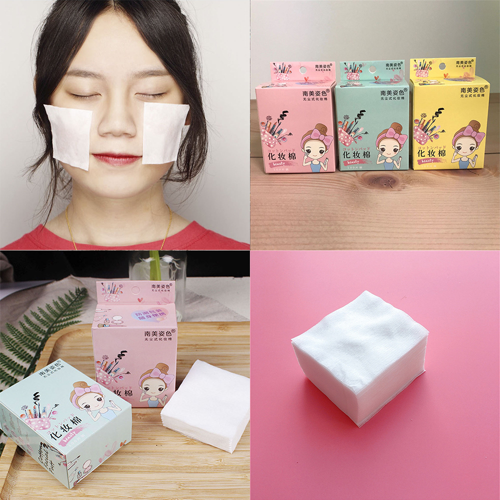 [Hàng mới về] Set 100 Bông Tẩy Trang Dùng Một Lần Tiện Dụng