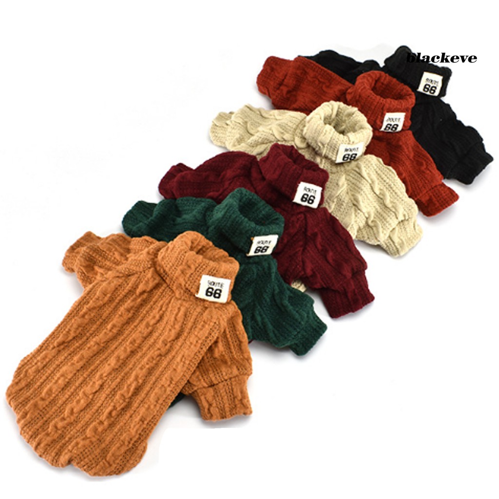 Áo kiểu dệt kim cổ lọ màu trơn thời trang thu đông đáng yêu dành cho thú cưng