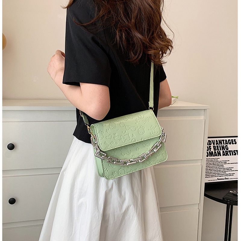 Túi Đeo Chéo Vai Bằng acrylic Kiểu Vuông Nhỏ Màu Trơn NB00300