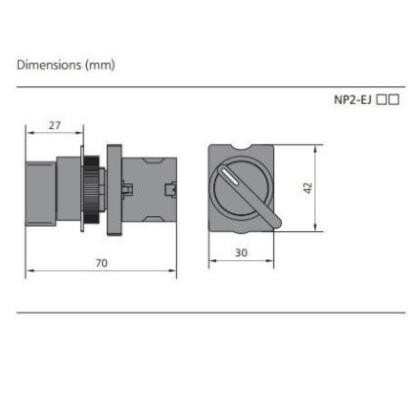 Công tắc chuyển mạch 2 vị trí và 3 vị trí, đủ loại Cần ngắn - Cần dài NP2-ED/EJ phi 22, Hãng Chint ( Hàng chính hãng)