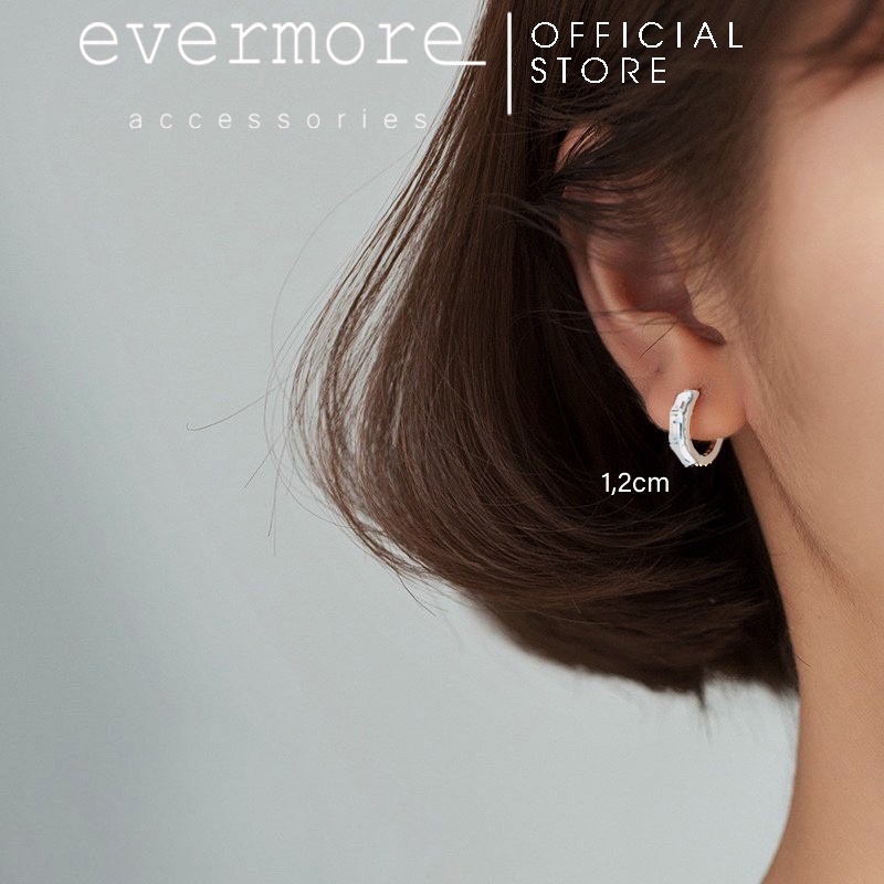 Bông tai bạc S925 EVERMORE, hoa tai bạc đính đá chữ nhật Aliyah thanh lịch, minimalism - H056