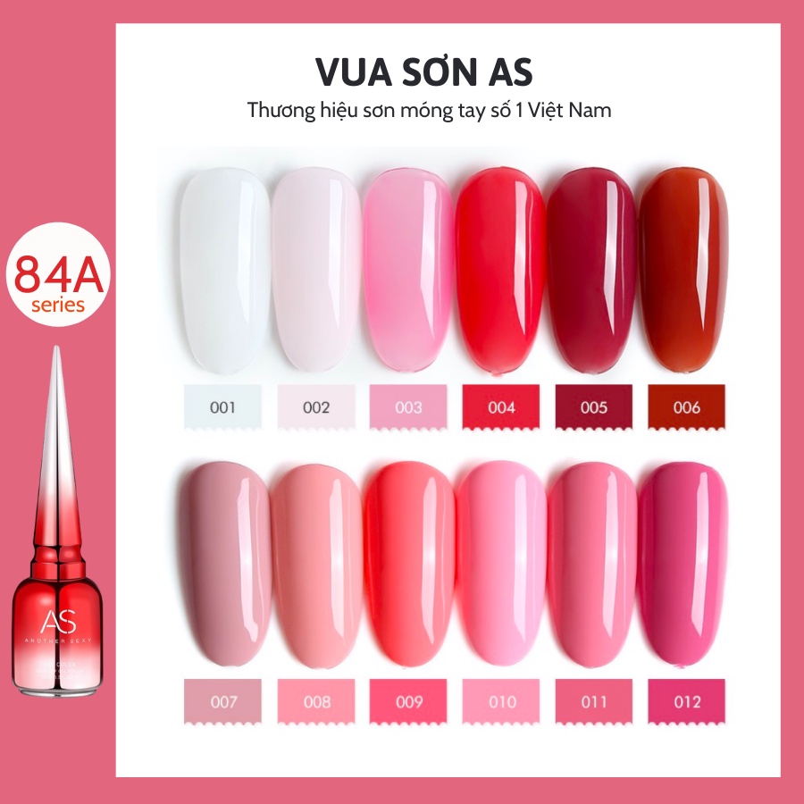Sơn móng tay gel AS cao cấp tone vàng và xanh cá tính chai đỏ 15ml (84A)
