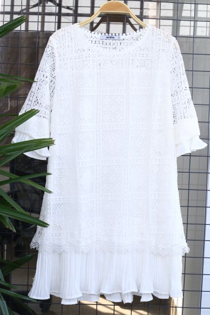 Đầm Jaspal ren phối voan