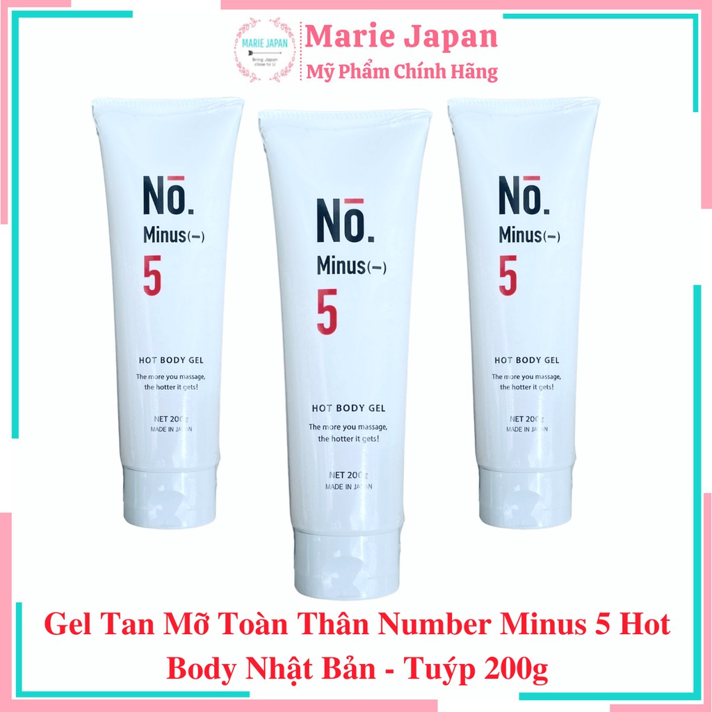Gel Tan Mỡ Toàn Thân Number Minus 5 Hot Body Nhật Bản - Tuýp 200g
