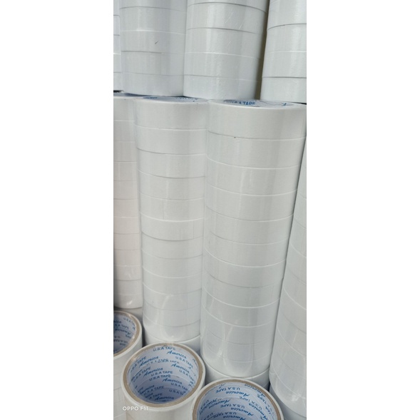 Băng keo 2 mặt trắng 12mm/24 cuộn, 24mm/12 cuộn, 48mm/6 cuộn độ dính cao.